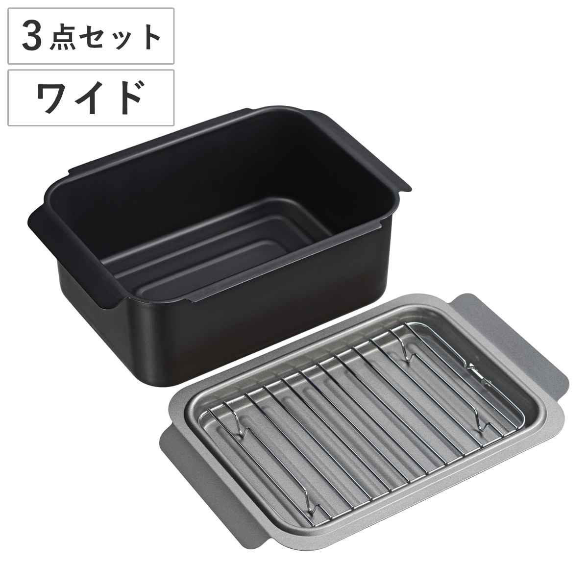 福袋・半額ポスター - クリーニング屋さん専用の通 楽天市場】天ぷら鍋 角型 アミ付き 3点セット IH対応 鍋・フライパン