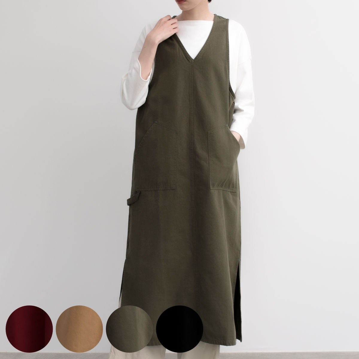 エプロン 綿100 ココウォーク 無地 ポケット付き キッチンエプロン ループ付き Cocowalk ワンピースエプロン エプロン 綿100 ココウォーク 無地 ポケット付き キッチンエプロン ループ付き Cocowalk ワンピースエプロン