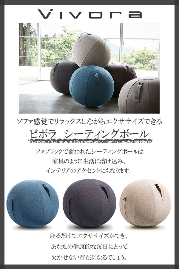 バランスボールシッティングボールルノラシェニールVivoraSittingBallLunoChenille65cm