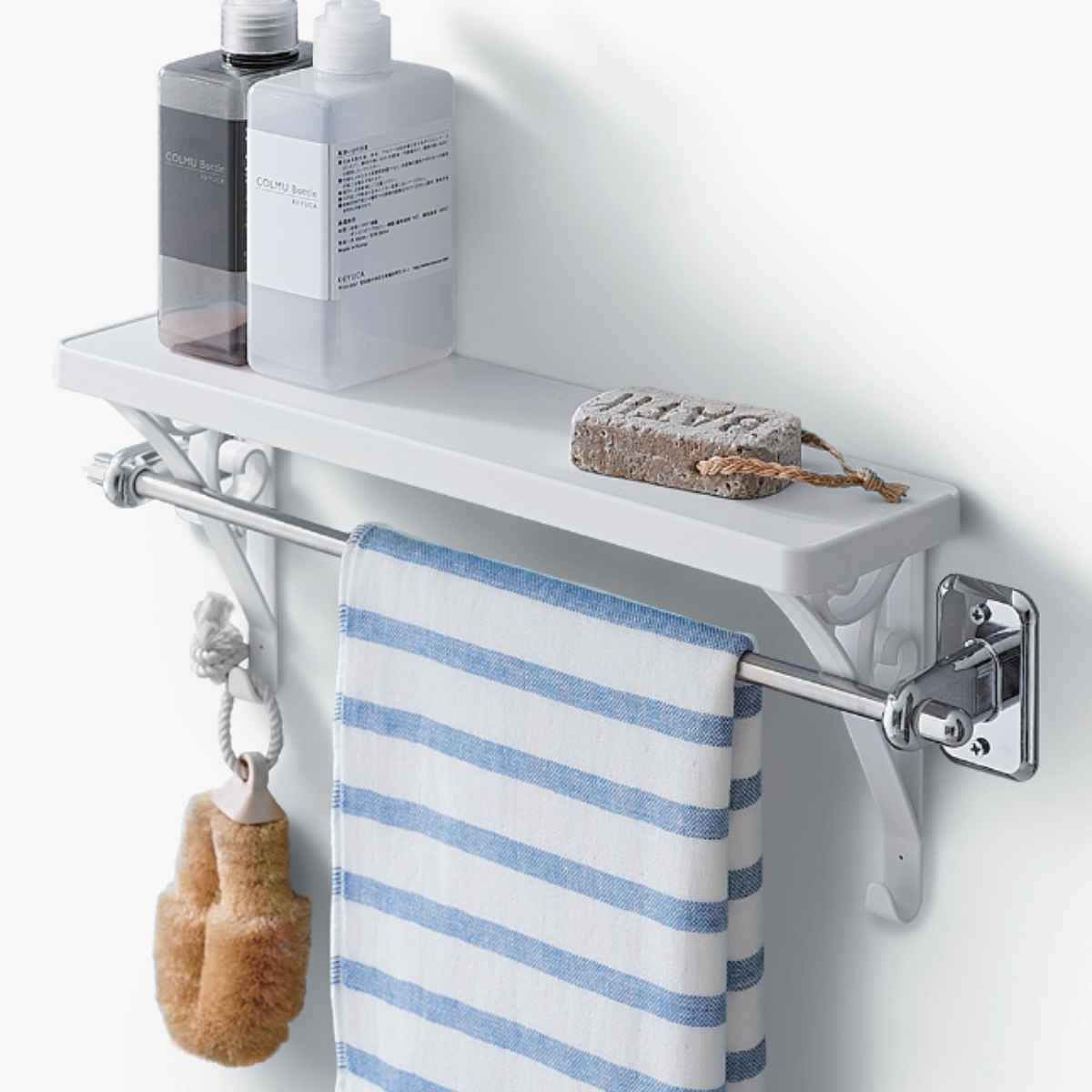 楽天市場】Like-it タオルバーシェルフ スクエア ホワイト SSR-01