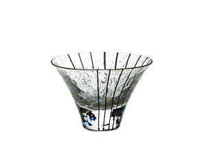 東洋佐々木ガラス 江戸硝子 八千代窯 杯（月見酒 黒） 10784 専用化粧箱入り