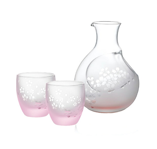 ラッピング無料 大塚琉璃 Sakura no mai 桜の舞 カラフェ＆酒杯 16-755-5 かざり付ける箱入り口・入口 日本製 Made インチ Japan