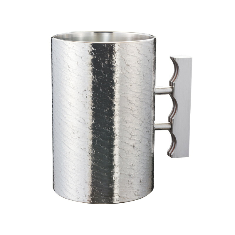 名入れ能力のある 大阪錫器 洋酒器 ビアマグ さざなみ 大 jsz-3 400ml 桐九鼎大呂 ラッピング・メッセージカード無料