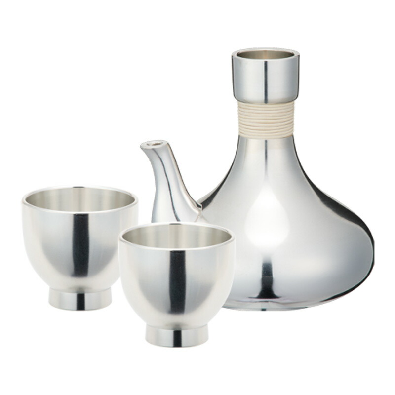 名入れ可能 大阪錫器 酒器セット 朱雀 チロリ+ぐい呑み（2個） sy-su 桐箱入り ラッピング・メッセージカード無料