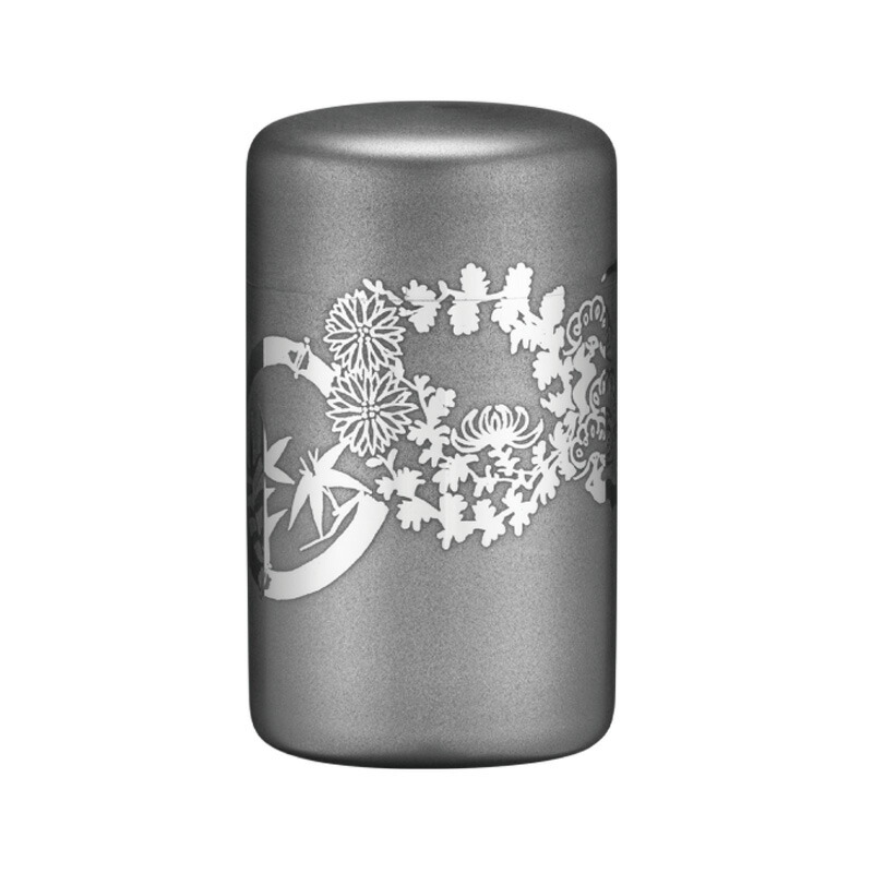 名入れ能力のある 大阪錫器 茶器 茶壺 花丸 cb-hm 100g入り口・入口 桐九鼎大呂 ラッピング・メッセージカード無料