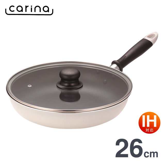 楽天市場 3 980円以上で送料無料 フライパン 26cm ガラス蓋付き Carina カリーナ Ih対応 ガス火もok Cgf 26 K フライパン おしゃれ スタイリッシュ フッ素樹脂加工 ふっ素樹脂加工 フタ 蓋 化粧箱 ギフト 生活館livinza