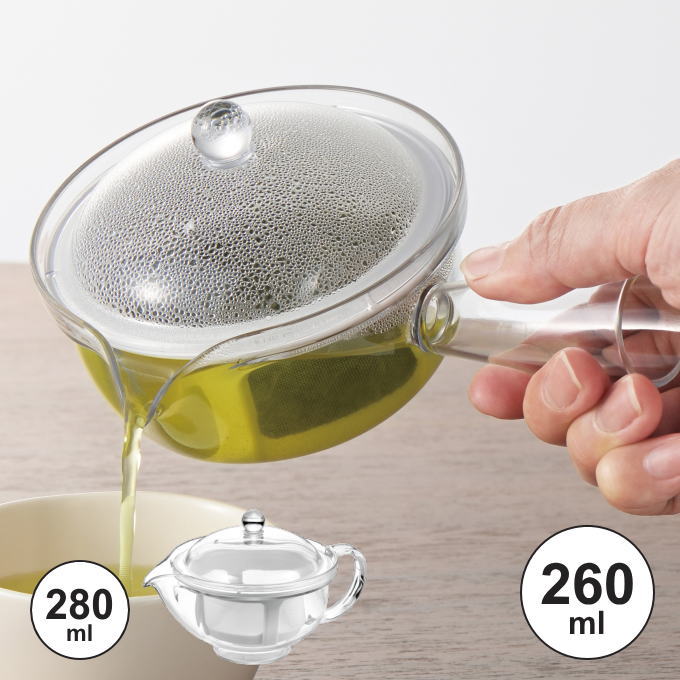 Cleante（クリアンテ）3本セット 超軽量！ クリアティーポット ステンレスメッシュ 急須タイプ 割れない