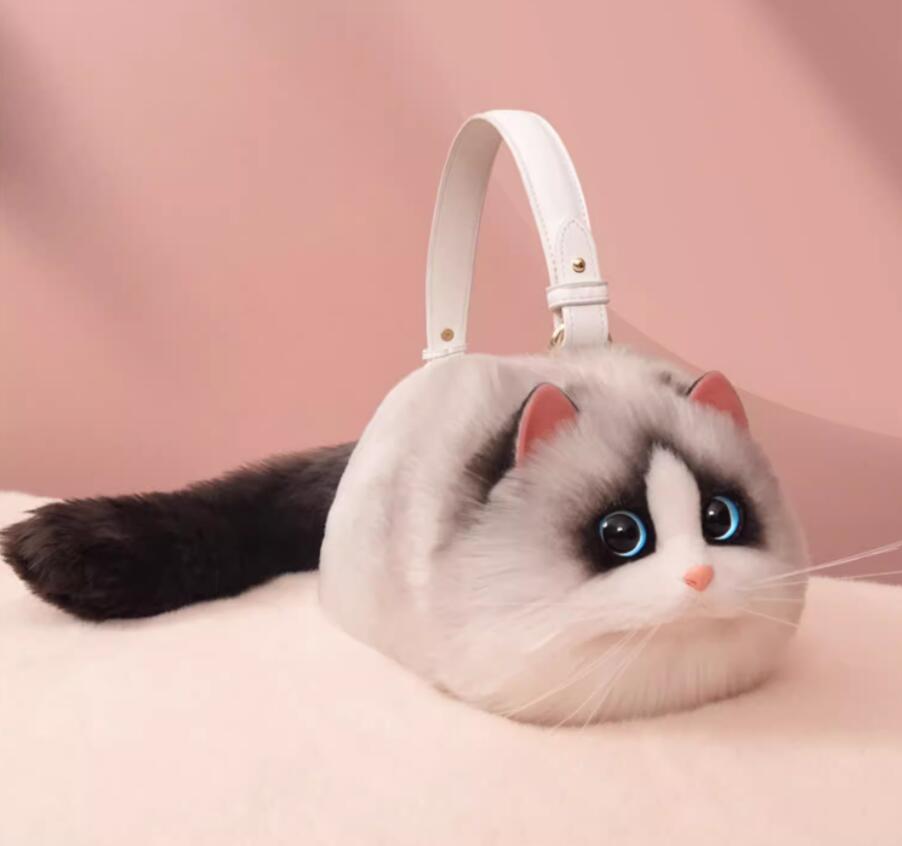猫ちゃん型バッグ ショルダーバッグ 猫型 バッグ ハンドバッグ 猫型 バッグ レディース 猫 鞄 バッグ ぬいぐるみ ファー リアル ふわふわ 猫好き ミニバッグ サブバッグ 可愛い ポーチ 長毛 高級感 動物 ペット 癒し プレゼント 誕生日|Livio