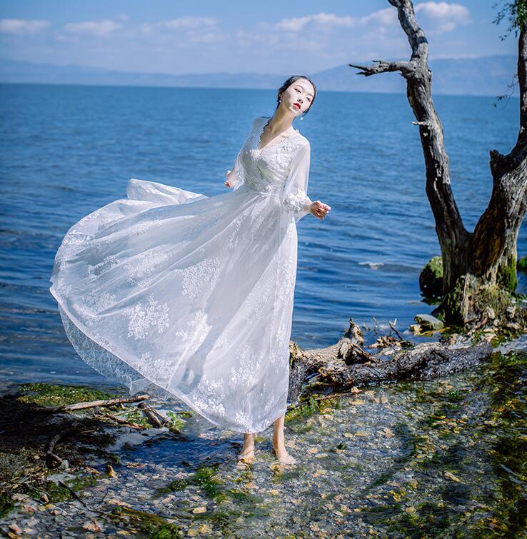 一剥き身 白いことワンピース マキシワンピース エンブロイダリーワンピース ロングワンピ シフォンワンピ 建て場ワンピ 無地ワンピ S M L ホワイト 簡略 ロング背丈 旅 海洋年月 リゾート 二次集い ロング洋服 ロングワンピース リゾートワンピース ビーチワンピース