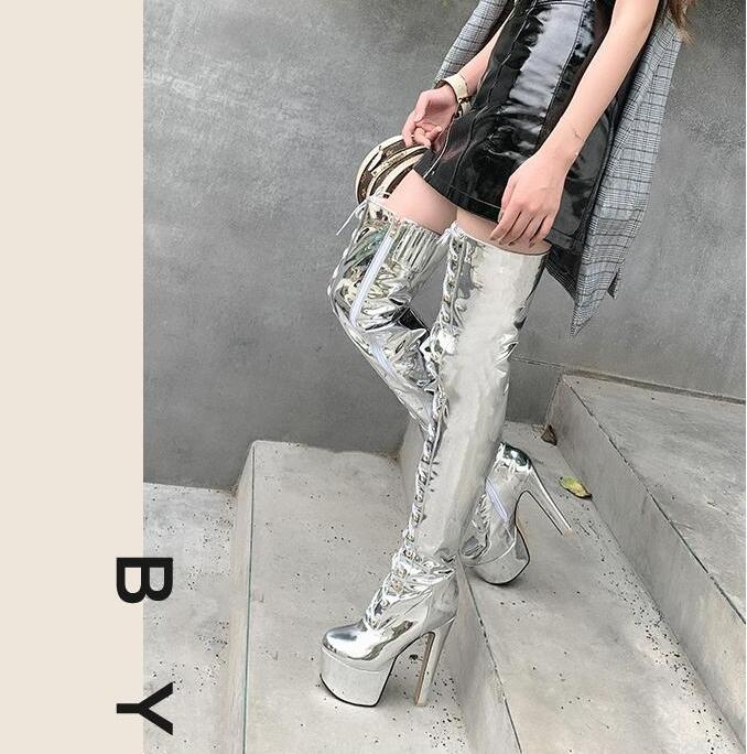 レディースブーツ ニーハイブーツ エナメル 15cm 超ハイヒール 光沢 ロング丈 秋冬 春秋 サイハイブーツ 大きいサイズ 29cmまで 小さいサイズ ピンヒール スーパーロングブーツ ダンス 舞台 Mavipconstrutora Com Br