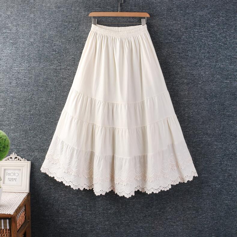 MUVEIL ミュベール レース 刺繍 シアー ロング スカート ペチコート付き 61c1ae73b800aa9cd4cb5530990011