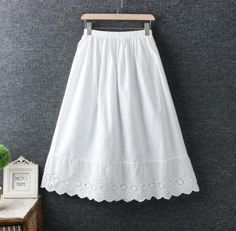 MUVEIL ミュベール レース 刺繍 シアー ロング スカート ペチコート付き MUVEIL ミュベール レース 刺繍 シアー ロング スカート