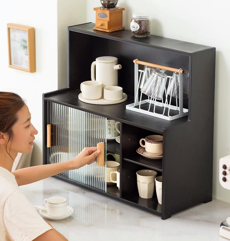 キッチンラック コップホルダー 収納棚 キッチンカウンター上収納 ラック ティーカップ コーヒーカップ収納 シンプル 北欧 ナチュラル スリム キッチン用品 台所収納 送料無料 卓上整理棚 組立簡単｜Livio