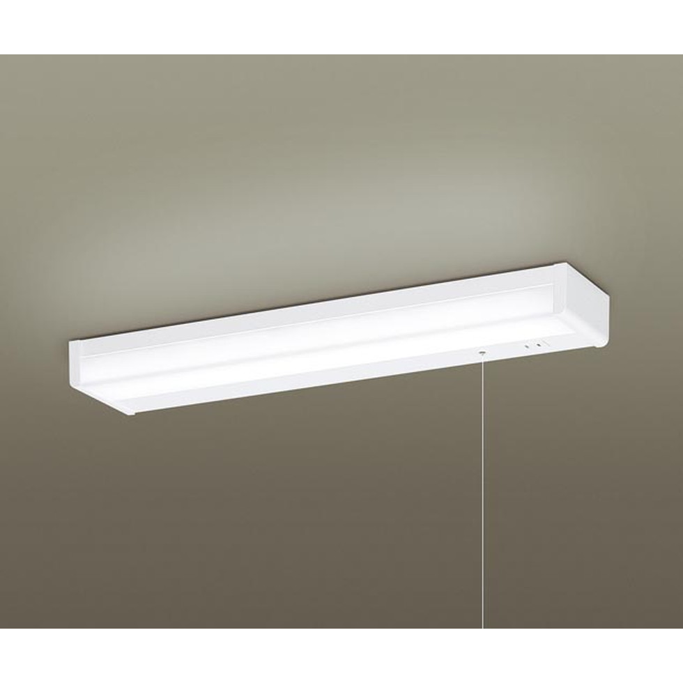 パナソニック[LGB52097LE1]棚下直付型　LED（昼白色）　キッチンライト　両面化粧タイプ・コンセント付・拡散タイプ　プルスイッチ付　直管形蛍光灯FL20形1灯｜明かりと住まいのリビテラス