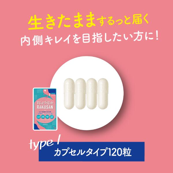 市場 するっとダイエットRAKUSAN ダイエット 酪酸菌 サプリ 菌活 食物繊維 カプセルタイプ 120粒