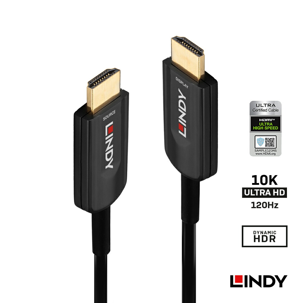 【貨物輸送無料】LINDY 10m 15m 20m HDMI 2.1 10K@120サイクル 光変わり種有線テレビ HDMI2.1公証手に入れる品  Dynamic HDRに相応う eARCに相応う HDCP2.3に相応う