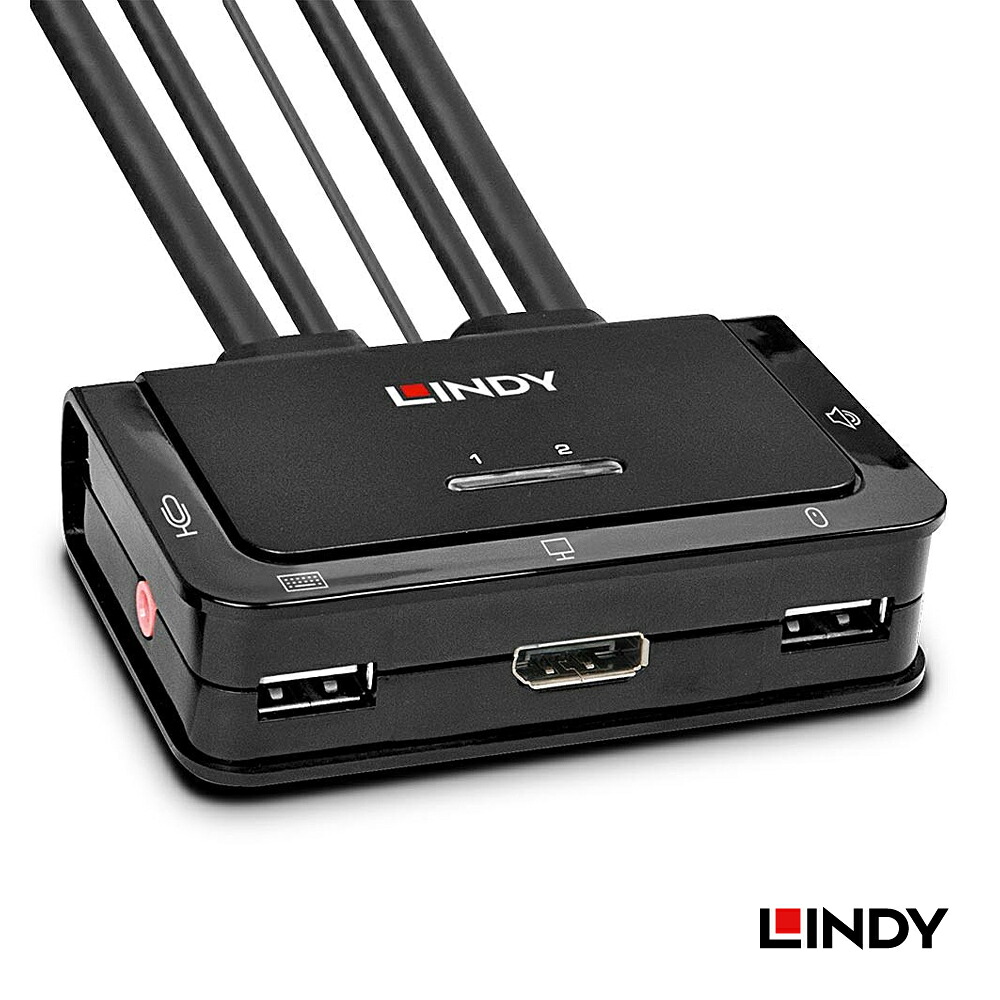 【送料無料】LINDY DisplayPort 1.2/USB KVM 切替器 HDCPデジタルオーディオ信号とDisplayPortフルオーディオを使用して、最大4K@60Hz、1080P 3DのDP解像度をサポート