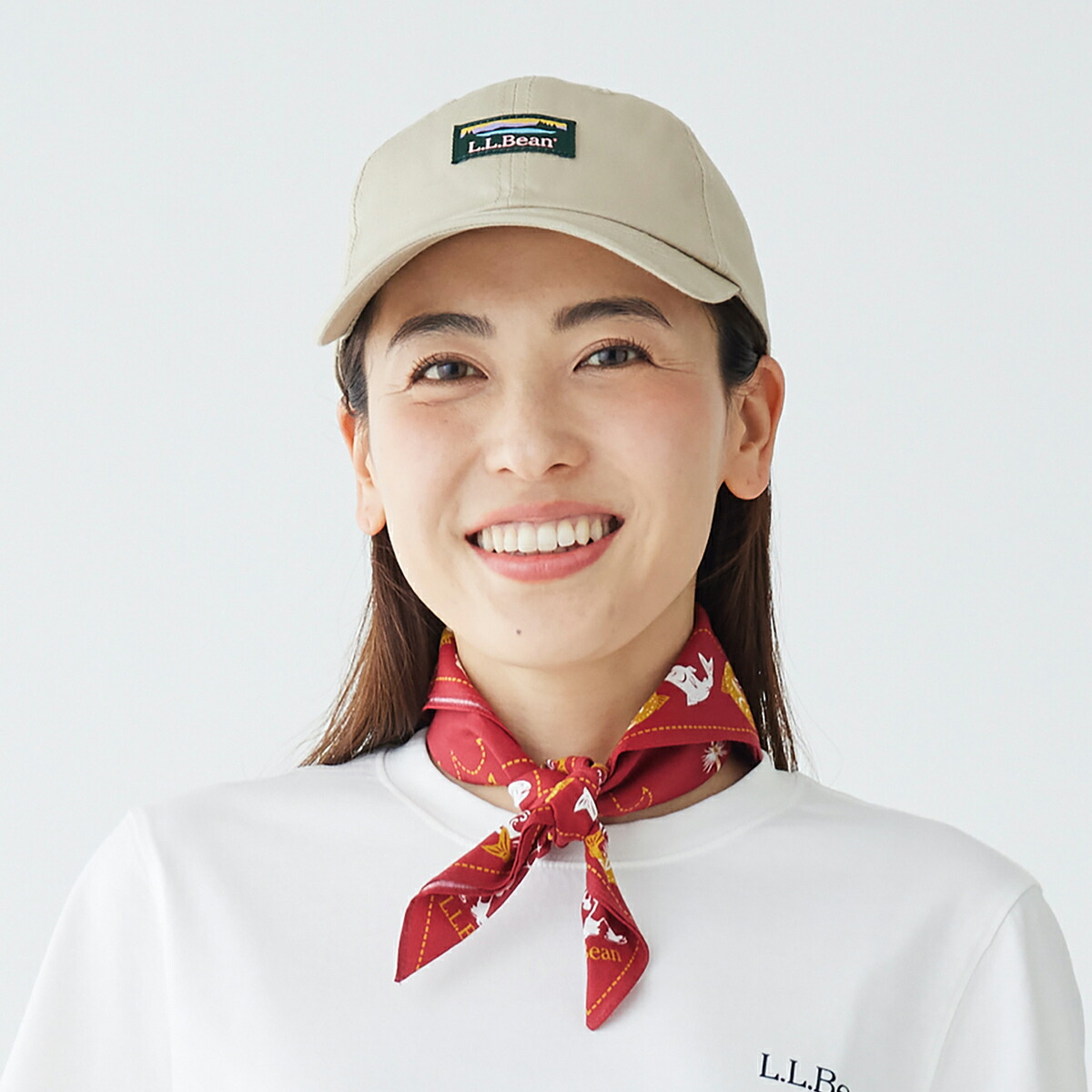 ストア限定！L.L.Bean Beige リボンつきキャップ-