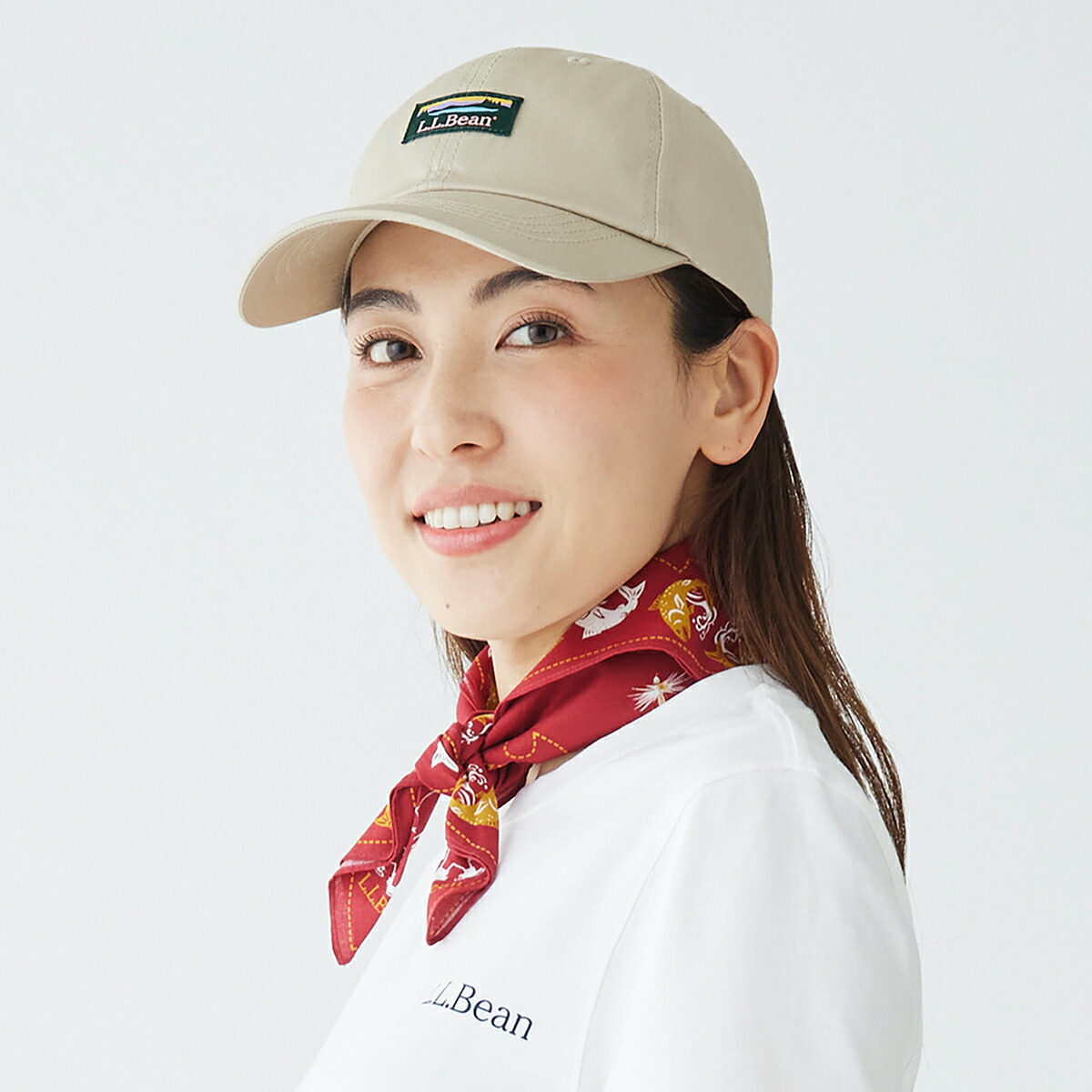 ストア限定！L.L.Bean Beige リボンつきキャップ-