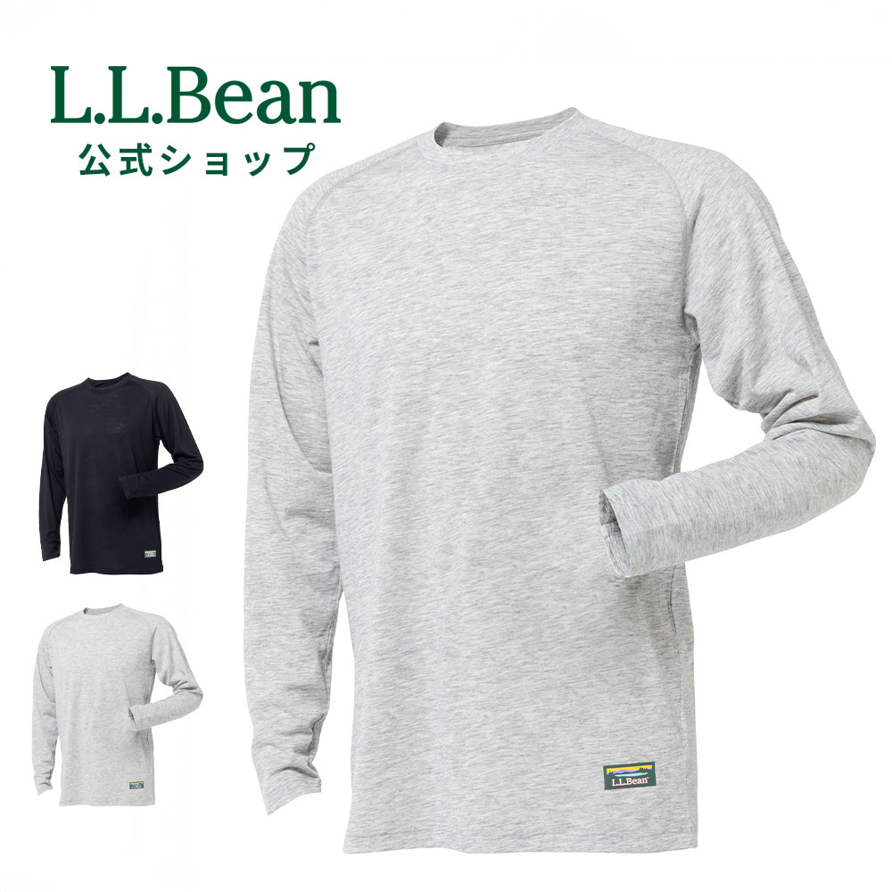 【公式】 エルエルビーン ハイブリッド メリノウール ドライ クルーネック ロングスリーブ ティ Tシャツ 長袖Tシャツ 長袖 ロンT 高機能Tシャツ インナー アンダーウェア メンズ アウトドア ブランド 汗冷え 吸水 速乾 抗菌 消臭 ウール L.L.Bean LLBean llビーン llbeen