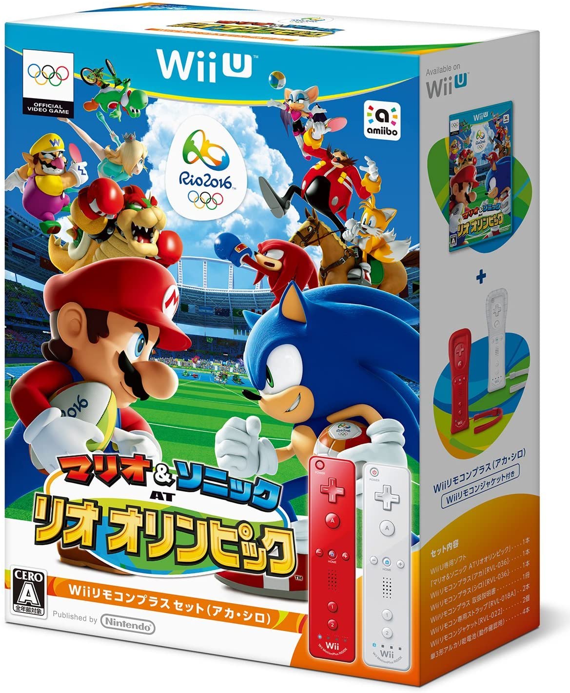 新品 マリオ ソニック At リオオリンピック Wiiリモコンプラスセット アカ シロ Wii U 任天堂 Paigebird Com