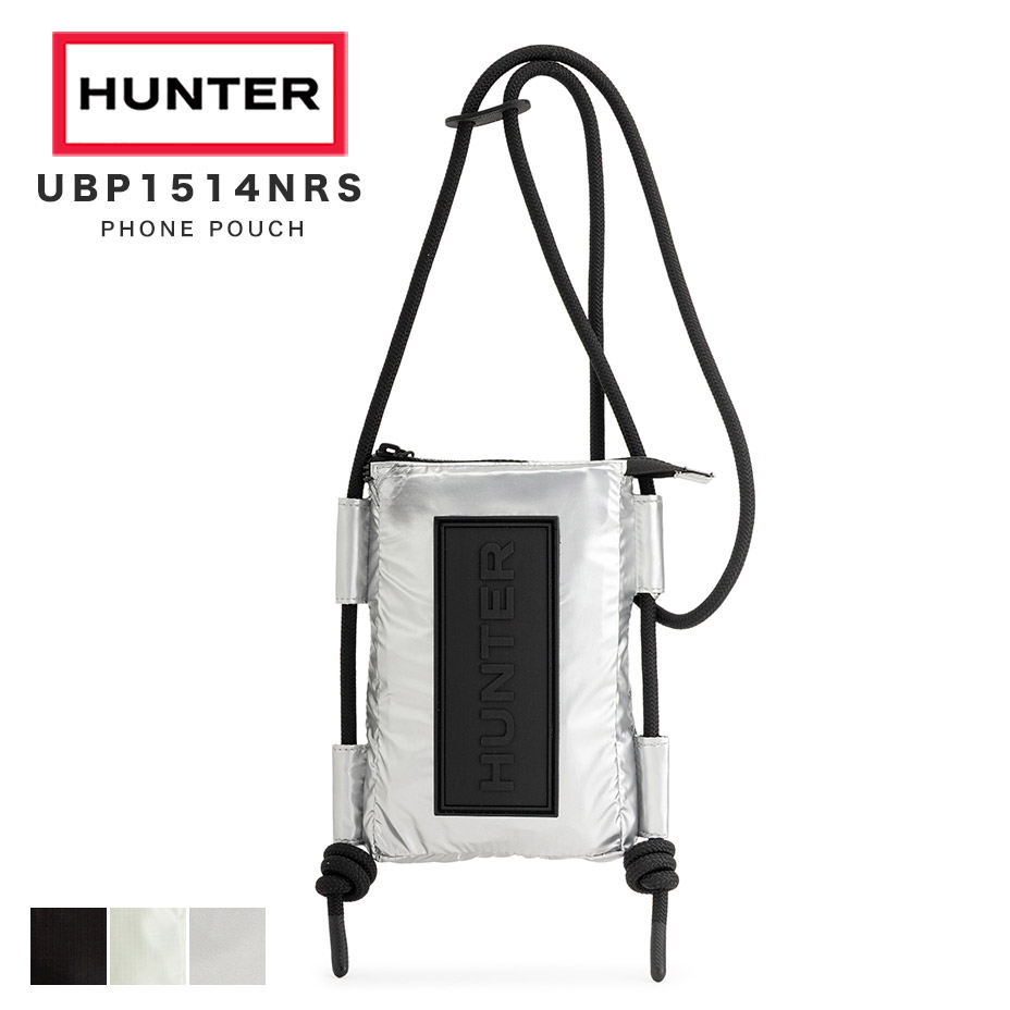 TRAVEL RIPSTOP PHONE POUCH トラベル リップストップ ナイロン フォンポーチ HUNTER ハンター バッグ ショルダー ミニ ショルダーバッグ レディース メンズ 斜めがけ 大人 軽量 斜めがけバッグ ブランド おしゃれ 耐水 ブラック 黒 ホワイト 白 シルバー 鞄 2026 冬 春 春夏