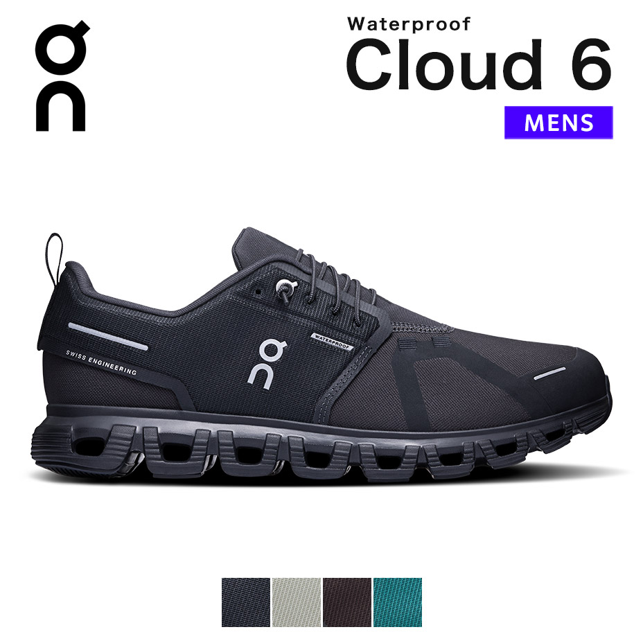 オン on On スニーカー クラウド6 ウォータープルーフ cloud6 Waterproof メンズ シューズ クラウド cloud 6 メンズシューズ ランニングシューズ レインシューズ ブランド 防水 雨 防風 おしゃれ 軽量 軽い 厚底 結ばない ひも ブラック 黒 靴 くつ 2026 春 春夏 夏|SVEC PRIME SHOP