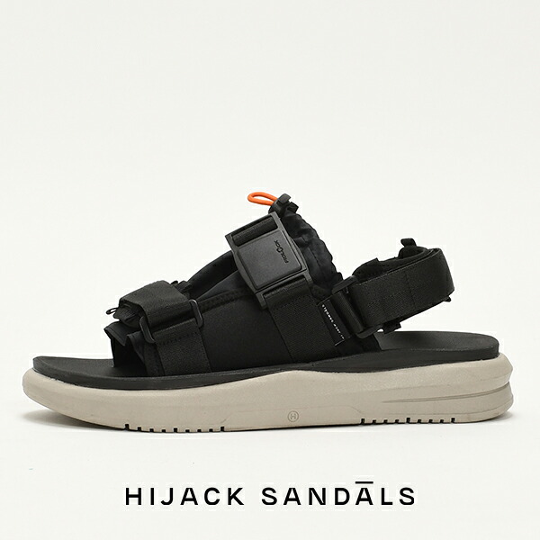 Argo Blach ブランド HIJACK SANDALS ハイジャックサンダルス スポーツサンダル 厚底 サンダル 厚底サンダル メンズ レディース おしゃれ 靴 履きやすい ストラップサンダル フラット 歩きやすい つっかけ 涼しい 軽い 軽量 海 フェス ブラック 黒 2026 冬 春 春夏