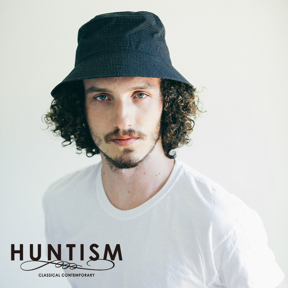 HUNTISM ハンティズム Graph Check Bucket Hat グラフ記録照合のしるし 井戸釣瓶かぶり笠 htm241009 目かくし ブランド名 鳥打ち帽 レディース メンズ 柄 かぶり笠 合わせる役立つこと付き添い人 津液 6.5珊 日よけ ベンチレーション 通気 綿織物 黒いこと 黒 2026 春 春夏 夏
