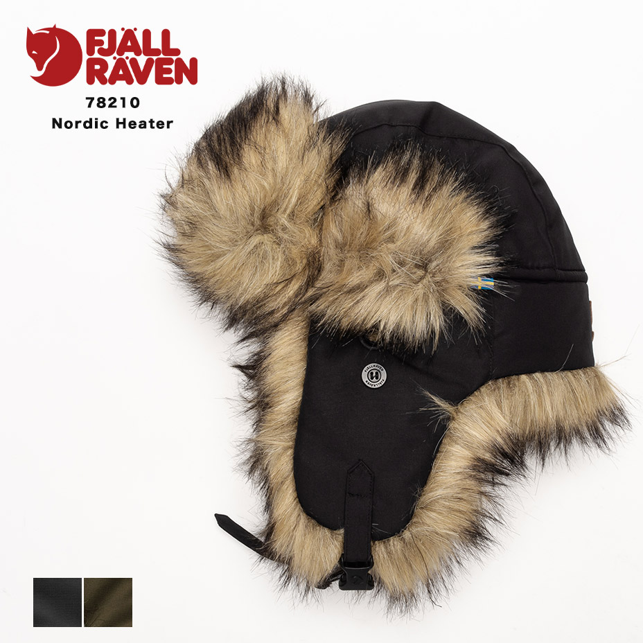 FJALLRAVEN フェールラーベン Nordic heater 78210 ボンバーキャップ ブランド名 航空旗がしら レディース メンズ 鳥打ち帽 旗がしら 飛行士旗がしら アビエーター 防風 雨合羽 保温 防寒 イヤーフラップ 耳あて付き添い人 好いたらしい 今めかしい 成年者 黒いこと 黒 2026 春 春夏 夏