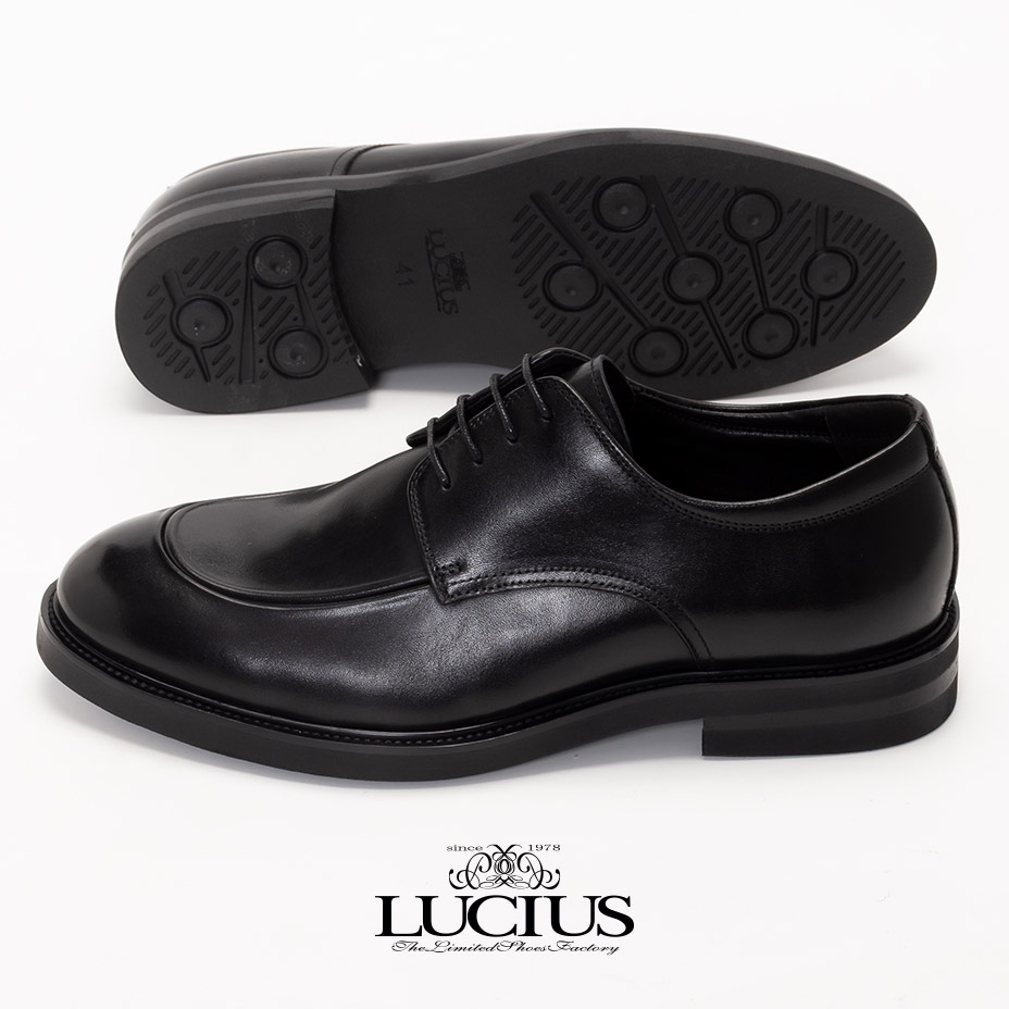 ビジネスシューズ メンズ 本革 軽い 歩きやすい 営業 カジュアル 軽量 ヒール 革靴 ブランド LUCIUS ルシウス おしゃれ 普段 ビジネス カジュアルシューズ 外羽根 Uチップ フォーマル レースアップ レザー スーツ 結婚式 冠婚葬祭 ブラック 黒 シューズ 靴 2026 冬 春 春夏