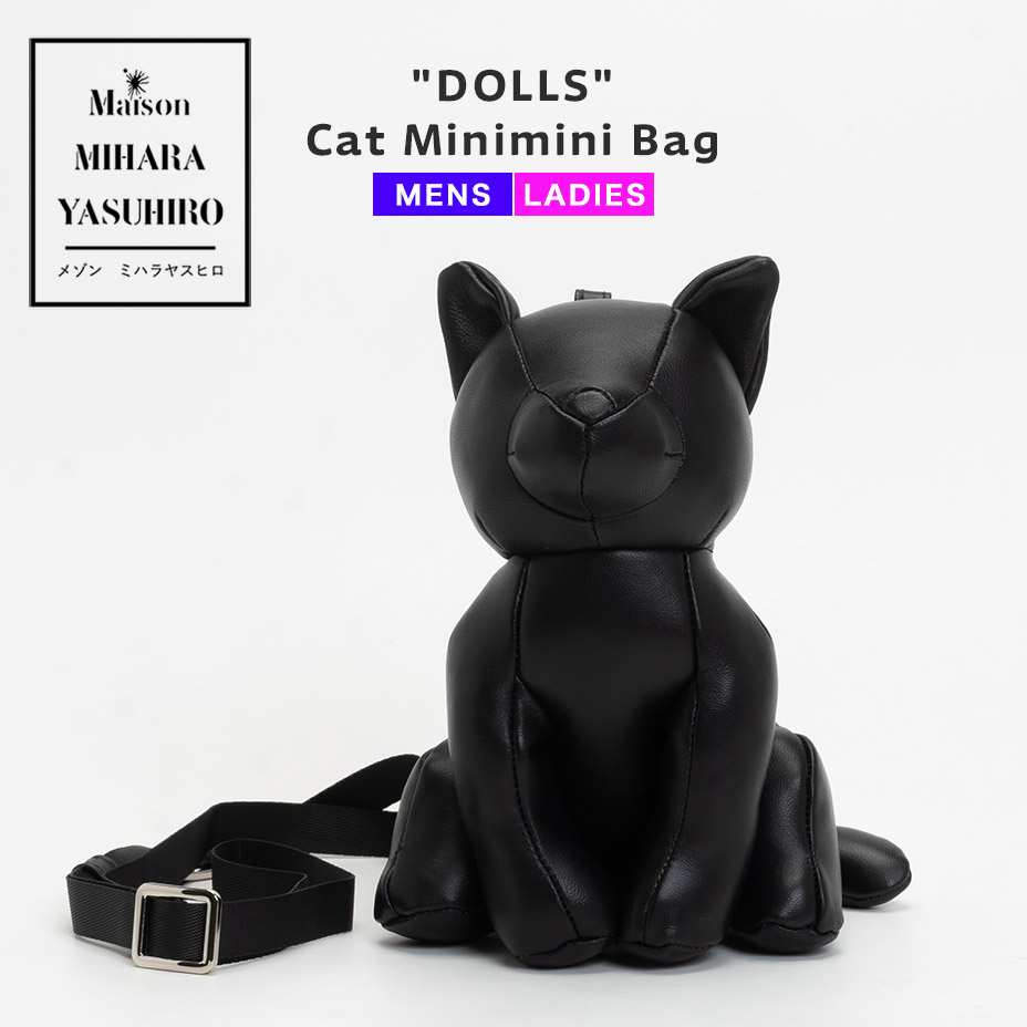mihara yasuhiro dolls cat minimini bag ミハラヤスヒロ ドールズ 猫 ミニミニバッグ ミニ御徒面子 のど首合切袋 レディース メンズ A15BG709 成年者 ブランド名 今めかしい かっこいい 愛くるしい 本革 革 猫 猫 クラッチペダル御徒面子 黒 黒いこと 鞄 御徒面子 2026 春 春夏 夏