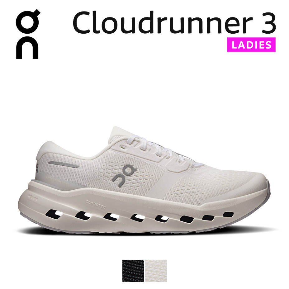 オン on On シューズ スニーカー クラウドランナー 3 Cloudruner 3 レディース クラウド ランナー cloud runner レディースシューズ ランニングシューズ 初心者 ブランド おしゃれ 軽量 軽い 厚底 ブラック 黒 靴 3WG10051043 3WG10050924
