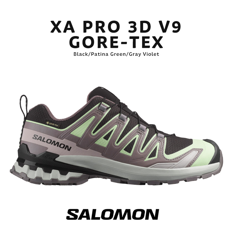 salomon xa pro 3d v9 gtx gore-tex gore tex サロモン スニーカー レディース ゴアテックス シューズ L47882300 トレイルランニングシューズ トレイルランニング 防水 トレランシューズ トレラン トレイル トレッキングシューズ 靴 登山 山登り ブラック 黒｜SVEC PRIME SHOP