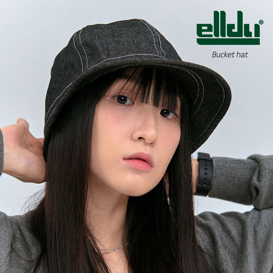 elldu エルドゥ Bucket hat バケットハット レディース メンズ 深め つば広 ツバ広 おしゃれ コットン サイズ調整 小顔 バケハ ハット ブランド ロゴ かわいい 可愛い カジュアル 帽子 ぼうし ダークインディゴ