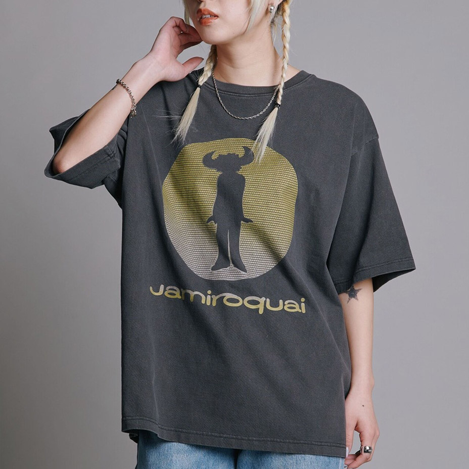 Jamiroquai ジャミロクワイ バッファローマン Tシャツ メンズ レディース 半袖 プリント プリントTシャツ ロックT ロックTシャツ バンドTシャツ おしゃれ ゆったり ブランド かわいい 可愛い ブラック 黒 友達 お揃い 綿100% クルーネック トップス