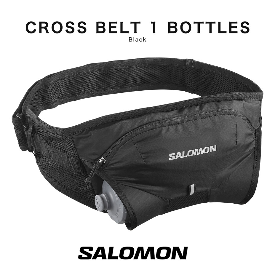 salomon cross belt 1 bottles サロモン クロス ベルト ボトル付き LC2379700 ウエスト バッグ ポーチ バック バッグ メンズ レディース ブランド おしゃれ 軽量 軽い ハイキング 登山 トレッキング トレイルランニング トレラン ランニング ブラック 黒 鞄｜SVEC PRIME SHOP