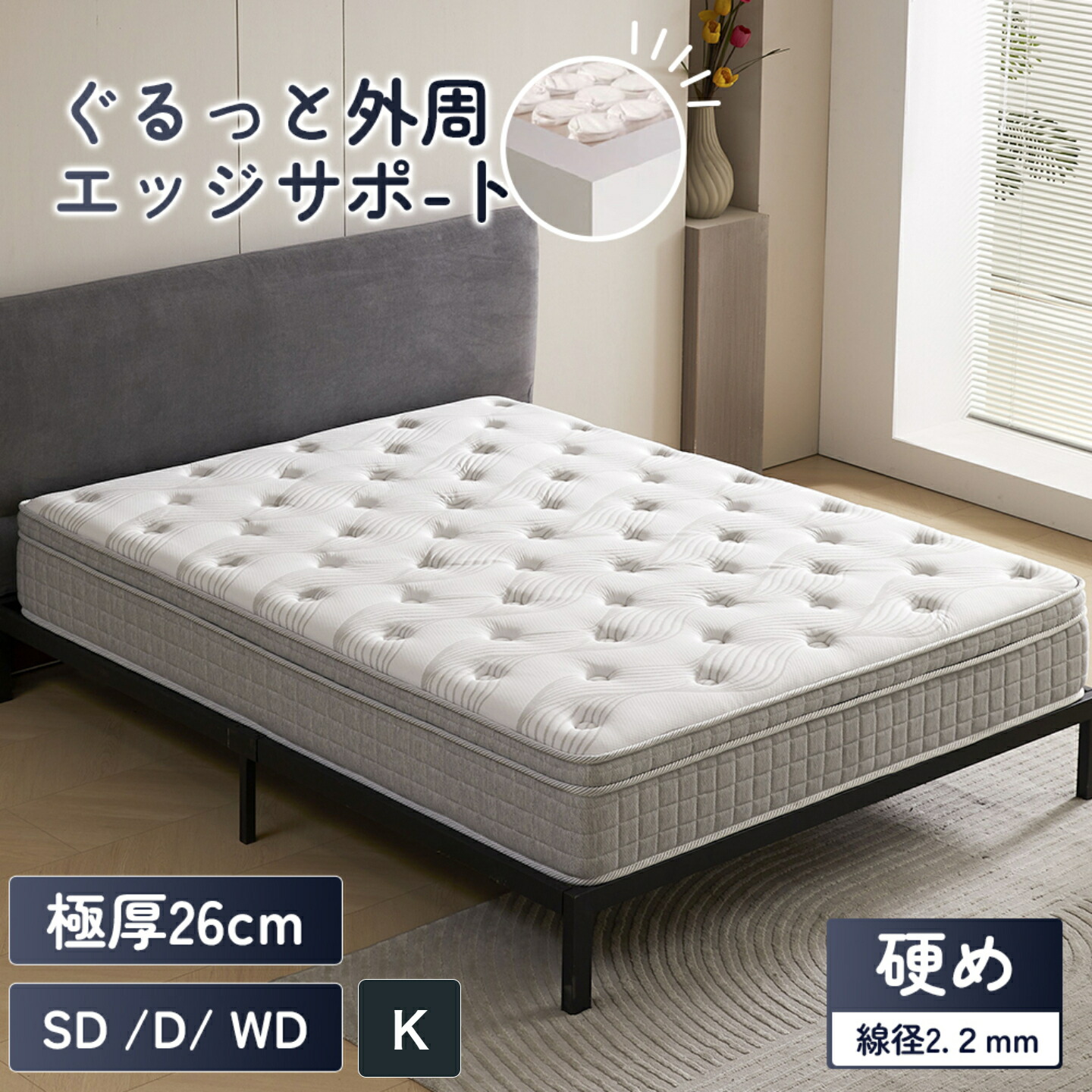 楽天市場】ポケットコイルマットレス 圧縮梱包 ワイドダブルサイズ