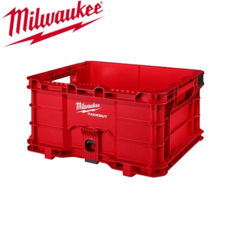 [貨物輸送無料]48-22-8440 Milwaukee PACKOUT用 耐衝撃性ツールストレージシステム クレート 奥ふかさ39.1糎 幅47.2糎 高さ25.1糎 赤いこと