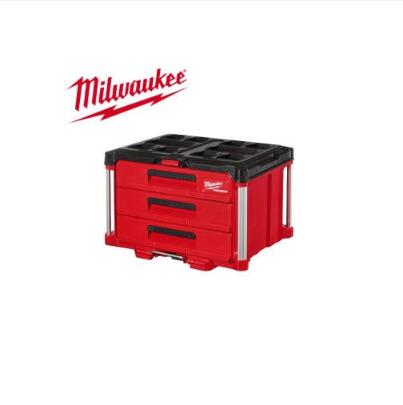 [送料無料] 48-22-8443 Milwaukee PACKOUT 3 引き出し 耐久性 ツールボックス 耐荷重50ポンド 長さ:16.3インチ 幅:22.25インチ 高さ:14.3インチ｜LOA STORE