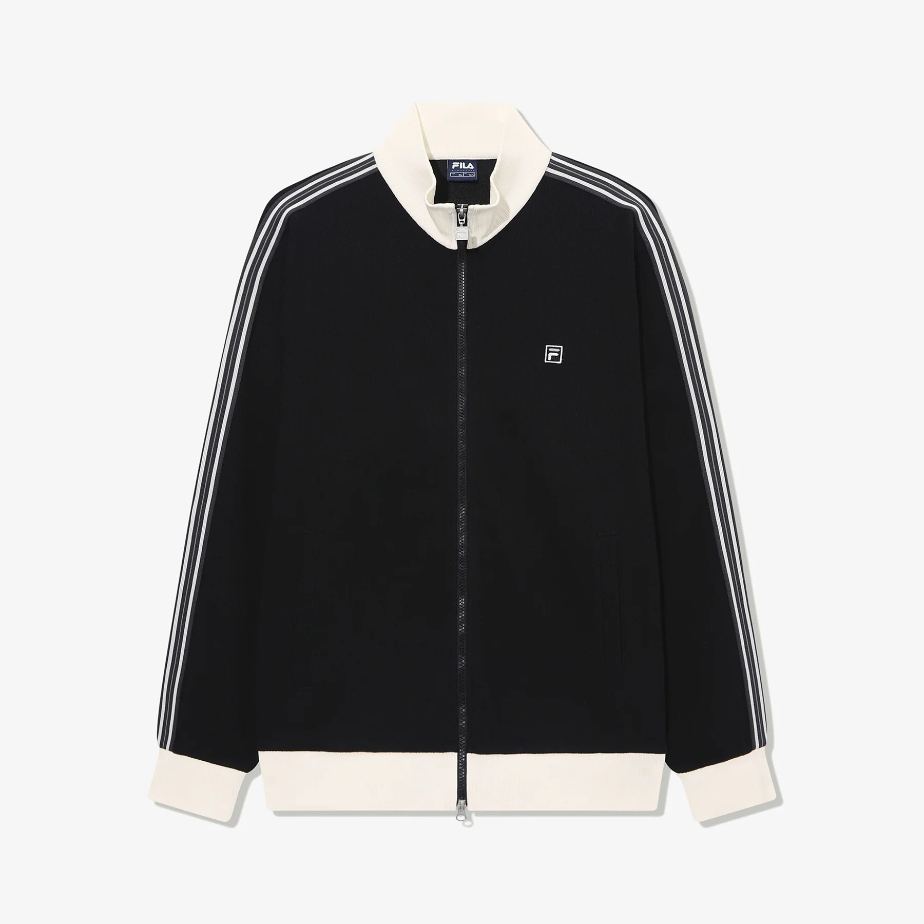 [貨物輸送無料] FILA フィラ 1911 UNI Knite Track Zip Up 男女兼用 ユニ 編み物 トラックジップアップ (黒いこと / 赤銅色 / 青み) 3色 新学期 スポーティ プルオーバー 衣嚢あり