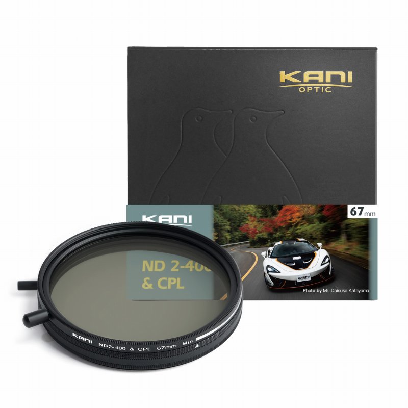 KANI バリアブル ND2-400+CPL 67mm / 可変NDフィルター + 円偏光フィルター|Loca universal design