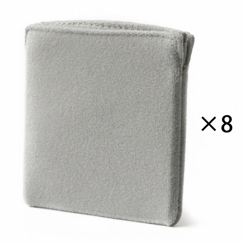 KANI 角形100x100粍、丸型用 納めるパッド 縦型 薄墨色（2枚納める用）8枚仕掛ける