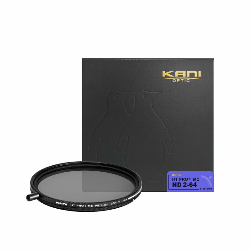 KANI 可変NDフィルター バリアブルND2-64 86mm  着脱式回転ノブ付 (減光効果 1-6絞り分) / レンズフィルター 丸枠