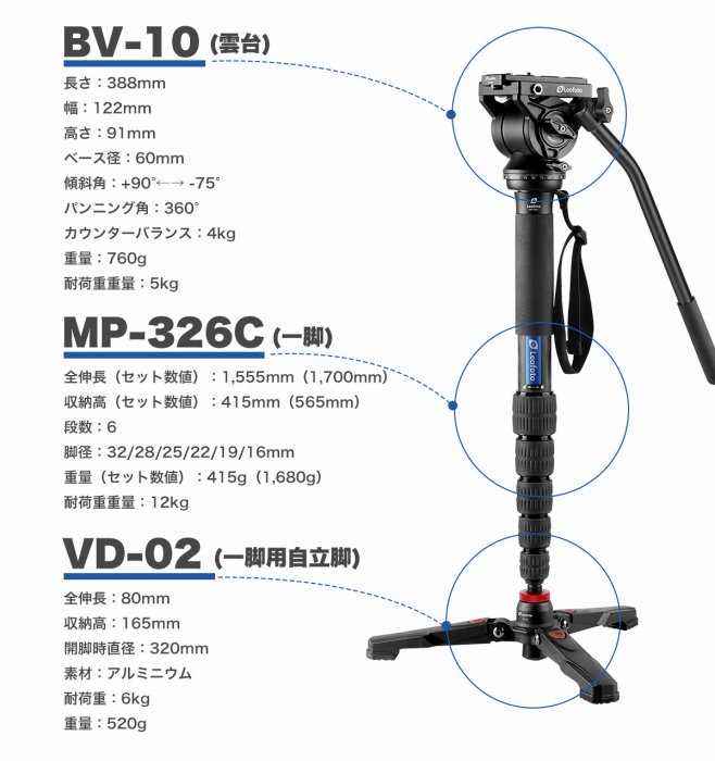 タイムセール 新品 Leofoto BV-10 ビデオ雲台 返品対応 helgapizzeria.com