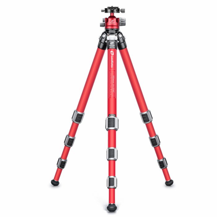 Leofoto (レオフォト) LA-324C+LH-40R (FR) フルレッド カーボン三脚|Loca universal design