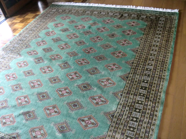 Pakistan Raku 【楽天市場】珍しいグリーン 手織 パキスタン絨毯 約205×264 約 3畳 緑 pakistan carpet カーペット RE:ローカルトキトキ