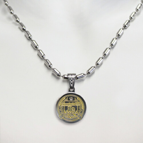 (ハーツネックレス)Good-HEARTZ グッド&mdash;ハーツ メタリックネックレスIV(4)(metalic necklace) - チェーン、トップ、タグ、留金とも「ステンレス316L」を使用。「チャンピオンズクラブ」ロゴをモチーフにデザイン【smtb-s】｜快適生活応援倶楽部Localservice