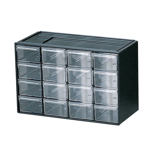 楽天市場】パーツキャビネット ブラック 4段 16引き出し 収納