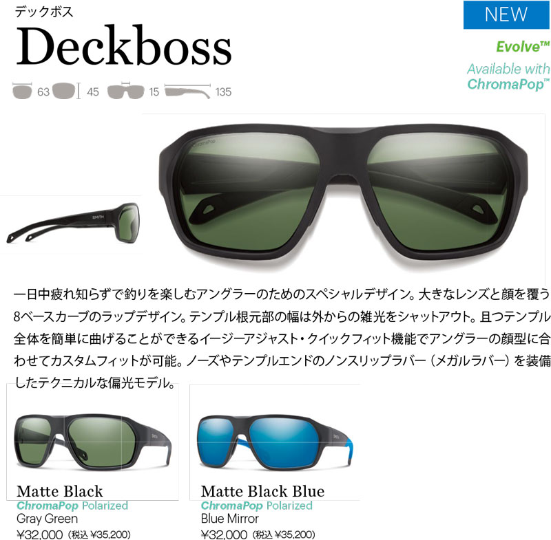 アウト≑ サングラス SMITH スミス DECKBOSS デックボス MATTE BLACK